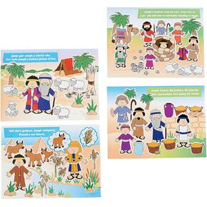 Fun Express - قصص جوزيف ميني ماس - القرطاسية - ملصقات - صنع - مشهد (SM) - 48 قطعة
