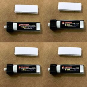 4 Packs NZHOBBIES 3.7 Volt - 180mAh 45C Lipos for Blade mCX, mCX2, mSR, mSR X, Nano QX, Nano CPX, Inductrix and UMX AS3Xtra