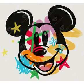 DIAMOND ART CLUB Mickey Shapes Diamond Painting Kit, Fun DIY Crafts for Adults, Round Diamond Art Canvas for Beginners, 13" x 13" (33cm x 33cm)