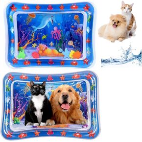 2 Packs Thickened Water Sensor Play Mat for Cats,Cat Water Sensor Play Mat Feel Cool and Comfort,Pet Play Water Sensor Mat for Kids,Cats and Dogs,This is a Funny Cat Water Play Mat (Dolphin Design)