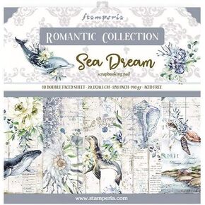 STAMPERIA INTERNATIONAL, KFT Stamperia-Mini Scrapbooking Pad-Romantic Sea Dream, Multicoloured, 8 x 8 inches