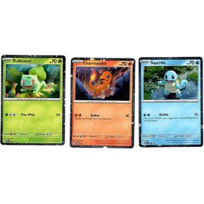 Bulbasaur Charmander Squirtle - Pokemon Black Star Promo 3 Card Lot - Pokemon 151 - SVP 046 047 048 - Holo Foil