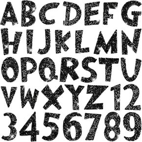 WILLBOND 37 Pcs Rhinestone Letter Stickers Large Glitter Alphabet Crystal Number Self Adhesive Bling Diamond Stickers Iron on Letters for Graduation Cap Crafts Clothing DIY Decors (White)