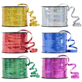 600 Yards Shiny Metallic Curling Ribbon-6 Curling Ribbons Assorted Colors Set Balloon String Shiny Metallic Roll for Christmas Ribbon for Birthday Decoration Gift Wrapping DIY Bow Making