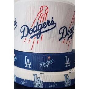 طبعت Grosgrain Ribbon Dodgers 3 ياردة لأقواس الشعر الحرف 1 من كل في الصورة