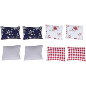 8pcs Miniature Sofa Pillow 1:12 Dollhouse Simulated Pillow Cushions Furniture Toy Accessory
