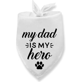 Fathers Day Dog Bandanas, My Dad is My Hero Dog Bandana for Boy and Girl, I Love My Dad Pet Scarf for Small Medium Cats Dogs