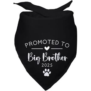 Promoted to Big Brother 2025 Black Pet Dog Bandanas Triangle Scarf Bandanas Bibs Birthday Party Props Gender Revealing Photo Props Accessories for Pet Dog Lovers Gifts