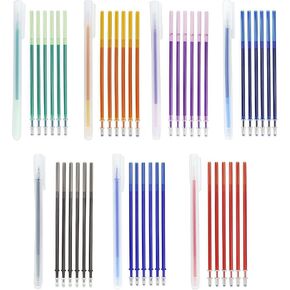 7-Color Heat Erasable Fabric Markers with 42 Refills, Extra-Fine 0.5mm Tip for Sewing, Quilting, Embroidery, Crafts & DIY Projects