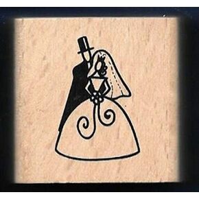 Stamping Craft Scrapbooking Designs Bride Groom Wedding Dress TOP HAT Gift tag Card New Wood Rubber Stamp