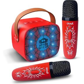 Mini Karaoke Machine for Kids with 2 Wireless Microphones,4, 5, 6, 7, 8, 9, 10, 11, 12+ Year Old Girl Boy Birthday Gift Singing Microphone,3-12 Years Kids Toys Karaoke Mic,Christmas Party Gifts