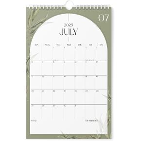Karto Wall Calendar 2025-2026 - Vertical 11x17 inch July 2025 to December 2026 - Boost Your Productivity and Easy Planning with the Aesthetic Monthly Calendar - Boho Greenery