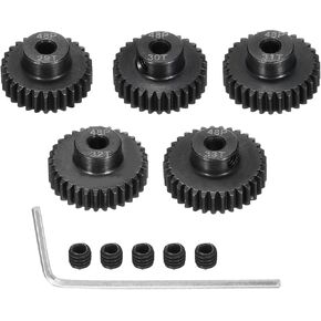 48 P Steel Pinion Gear Set 29T 30T 31T 32T 33T for 3.175 mm Shaft Hardened Steel Pinion Gear with Screws and Hexagonal Wrench for RC Car Motor