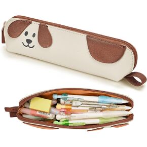 3D Dog Pencil Pouch -Cute Pencil Case - Durable TPU, Waterproof, Spacious School Supply Organizer for Kids, Teens, and Artists (Pink)