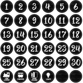 36 Pcs Large Number Stickers for Classroom Line Up Spots for Classroom Floor Decor Retro Numbers Spot Markers Stickers Classrooms Labels Back to School Kindergarten Preschool Supplies Black