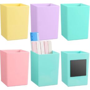 4 Pcs Classroom Magnetic Storage Boxes with Write Wipe Labels Magnetic Storage Containers Treasure Box Plastics Pen Holder for Classroom Whiteboard Dry Erase Board Refrigerator Supply