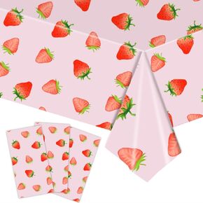 3 Pack Sprinkle Ice Cream Tablecloth, Ice Cream Birthday Party Supplies, 54X108 Inch Disposable Plastic Waterproof Table Cover for Kids Girls Birthday Party Decor Baby Shower