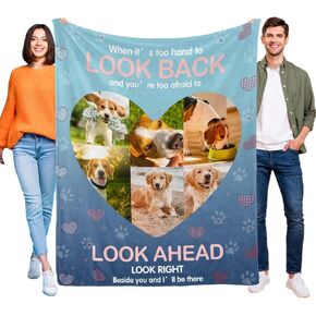 Artsadd Peporsonalized Photo Dog Blanket - Custom Pet Memorial Gift for Loss of Dog or Cat, Memorial Gift for Loss of Pet