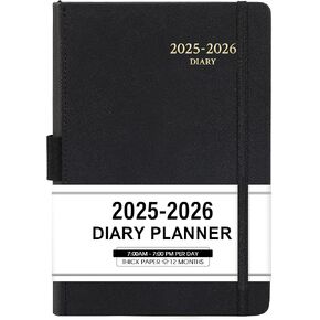 2025-2026 كتاب المواعيد ومخططه - يوليو 2025 - يونيو 2026 ، مخطط كل ساعة يوميًا ، 5.75 "× 8.25" ، فاصل زمني مدته 60 دقيقة ، غطاء جلدي ناعم فو ، ورق متميز ، تقويم أكاديمي ، حامل القلم ، الجيب الداخلي