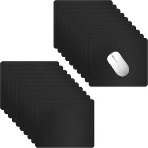 20 Pack Mouse Pad, Computer Mouse Pads, Black Mousepad with Grippy Non-Slip Rubber Base, Smooth Tracks Computer Mouse Pads Bulk for Computers, Laptop, Office & Home, Black, 8.7x7.1 Inch