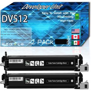متوافق مع وحدة مطوري الاستبدال Konica Minolta DV512 المستخدمة مع Bizhub C364E C454 C454E C554 C554E ، خيارات متعددة الإنتاج العالية (حزمة واحدة أسود)