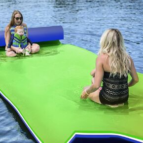 3 Layers XPE Foam Floating Mat Water Mats, 7/9/12/18 Ft Tear-Resistant Lily Pad Lilly Pad Water Matt, Lily Pad Floating Swim Mat for Lake, Ocean, Beach, River