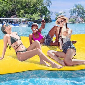 Hutean 9'/11'5"/18' Lily Pad Floating Mat for Lake, Foam Floating Water Pad, Tear-Resistant XPE Foam, Pads Recreation Pool, Beach, Ocean, Lake Mats for Floating