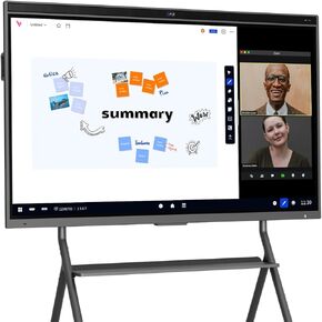 Interactive Smart Board, 65 Inch, 4K UHD Touch Screen, Built in 4K Camera & 24-mic Array, All-in-One Whiteboard for Classroom and Business with Android OS and Open App Ecosystem (Board+Stand)