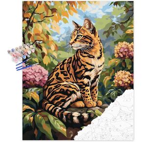 Zouewit Cats Paint by Number on Canvas, Sphynx Cat Paint by Numbers Kit for Adults, Acrylic DIY Painting, 16x20inch