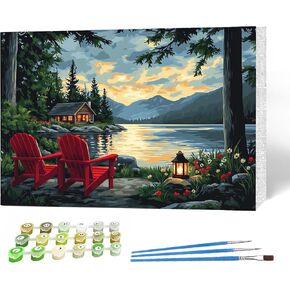 MAXBYE Flowers Paint by Numbers Kits for Adults Beginners with Wooden Frame, Easy Canvas Paint by Numbers Apricot Blossoms, DIY Oil Painting Art Kit for Home Wall Decoration 12X16 inch