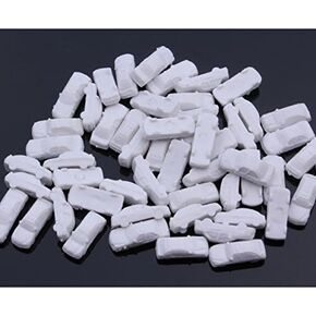 White Plain 1:300 Scale Model Car for DIY Scene Layout (Pack of 100)
