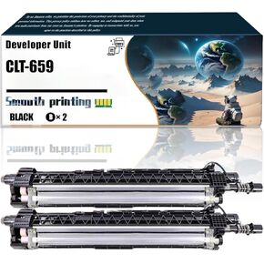 Replacement Parts Developer Unit CLT-659 Compatible with Samsung MultiXpress CLX-8640ND CLX-8650ND Printers, Contains Chip and Clear Printing (4 Pack Black)