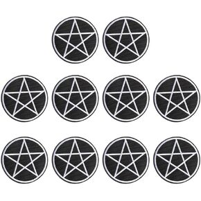 10Pcs Pentagram Patch Pentacle Satanic Occult Goth Wicca Witch Applique Iron-on Patch