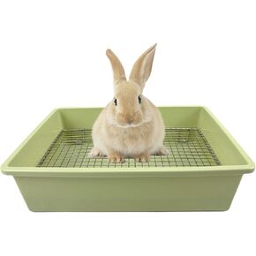 Upgraded Large & Medium Litter Box for Rabbits & Guinea Pigs – High-Capacity Cage Toilet Tray with Elevated Grid & Low Entry Design, Ideal for Bunnies, Ferrets, and Small Pets