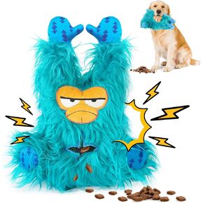 Interactive Monster Dog Chew Toys to Keep Them Busy – Enrichment Squeaky Treat Dispensing Chew Dog Toys for Boredom and Stimulating, Tough Plush Dogs Toy for Large Medium Dogs (A-Green)