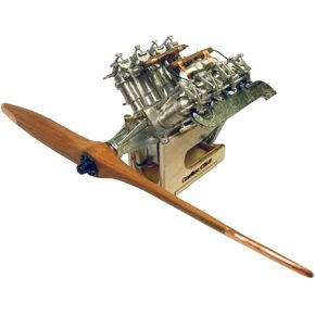 Model Airways Curtiss OX-5 V8 Aircraft Engine 1917 Scale 1:16 - Metal & Wood Model Building Kit for Adults