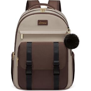 LOVEVOOK School Backpack for Teen Girls, Cute Student Backpack Purse Kid Bookbag for 14-16 Teenage, Back to School Backpacks Fit 15.6 Inch Laptop, Large College Travel Bag, Beige-Khaki