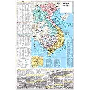 Cool Owl Maps Vietnam War Conflict Wall Map Poster Military - 24"x36" Laminated