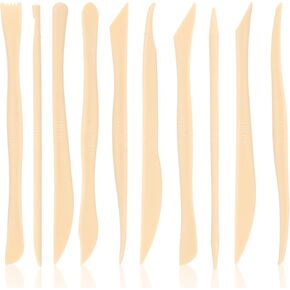 Mabor 10Pcs Clay Sculpting Tools, 5.9in Smooth Double Ended Modeling Tools, Pottery Clay Tool Kit for Ceramics Soap Playdough Carving Supplies