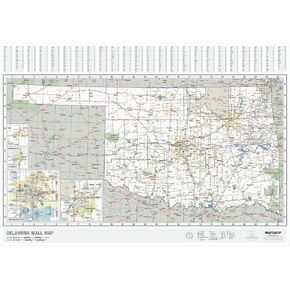 Laminated Oklahoma State Wall Map Large Poster, Includes the Most Legible Location Labels, Vibrant Blue Color Scheme, 60" x 42", Great for the Home, Office, or Classroom, Developed in the USA