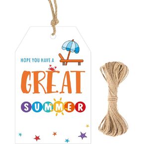G2PLUS Back to School Gift Tags, 50PCS Happy First Day of Schools Tags, Colors Star Apple First Day of School Paper Gift Tag with String for Schools Classroom Party Favors