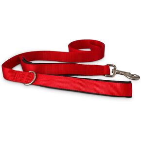 Youly 2-in-1 Dog Leash Red 6-ft Long 1-in Wide