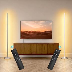 LED Corner Floor Lamp, Minimalist Dimmable Light with Remote, 2700-6500k Color Temperature Stepless Adjustable, 58 Inches Tall Standing Lamp for Living Room, Bedroom, Home Office, Black