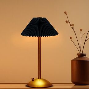 Portable LED Table Lamp with Touch Sensor, 3 Color Touch Control Rechargeable Lamp,3-Levels Brightness Metal Desk Lamp, Night Light, Bedside Lamp,Dining Room Lamp (Black)