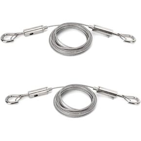 2 Pcs Adjustable Picture Hanging Wire,2M*1.5Mm Mirror Frame Hanging Kit,6.6Ft Heavy Duty Stainless Steel Wire Rope for Hanging Pictures,Mirrors,Billboards,Hold Up to 66Lbs (30KG)