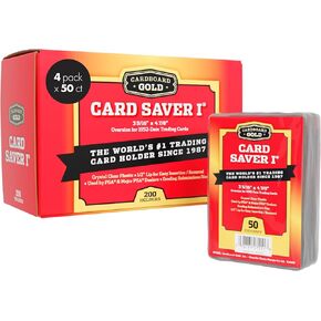 Card Saver 1-200 Count - Semi Rigid Card Holder, Trading Card Protectors - PSA-Approved Cardsaver for Baseball, Trading, Sports Cards - Card Sleeves, Binder, & Storage Box Compatible