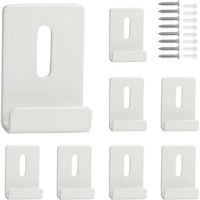 8 Packs Metal Mirror Holder Clips Attachment, 1/4" Heavy Duty Mirror Hanging kit with Screws for Billboard Display(Black,with Rubber Pads)
