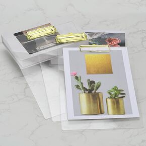 Clipboards 3 Pack, Clear Acrylic Clipboard with Gold Clip, A4 Letter Size, Stylish & Versatile for Office, School, Business, or Home Use