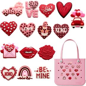 15PCS DIY Charms for Bogg Bag, Boggbag Accessories Letters Flowers Beach Cute Bag Charms for Bogg Bag Rubber Tote Beach Bags