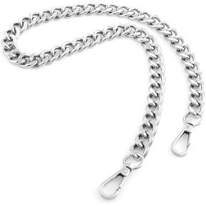 Aluminum Flat Purse Chain Strap Handle Bag Replacement Straps for Handbag Purse Bag DIY Chain Accessories (23.6'', Gunmetal)